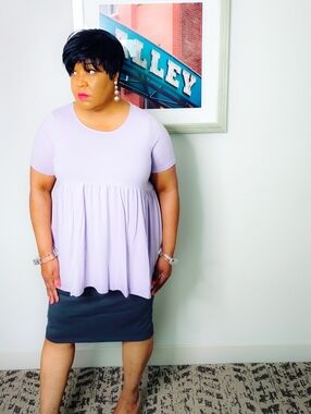 Zenana Lavender Babydoll Tunic Top | Flowy Relaxed Fit